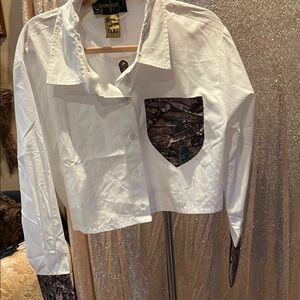 Spoon Jeans White Top with CAMO